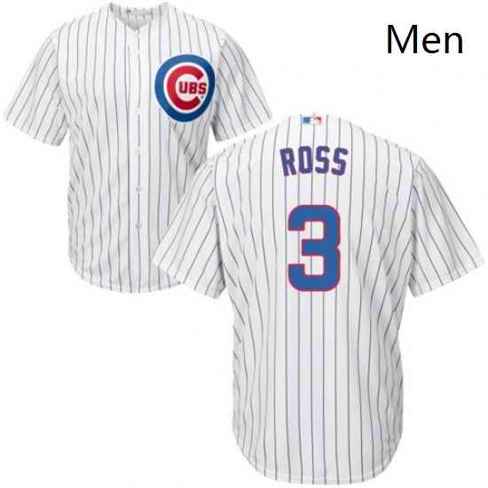 Mens Majestic Chicago Cubs 3 David Ross Replica White Home Cool Base MLB Jersey